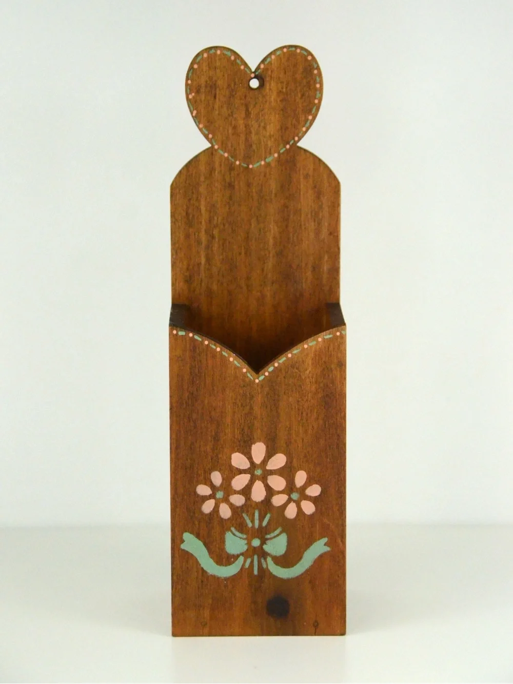 Vintage Wood Painted Wall Mounted Cup Dispenser